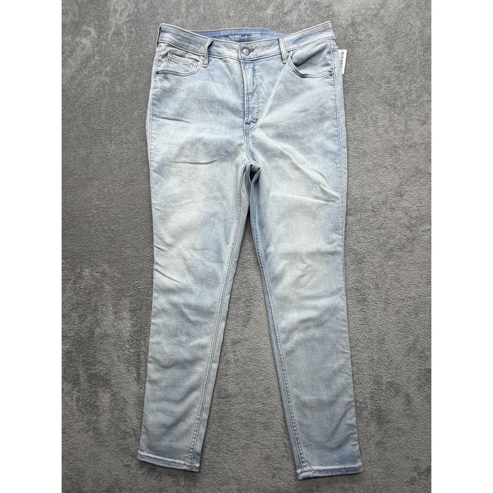 Old Navy Rockstar‎ Jeans Womens 16 Light Wash High Rise Super Skinny Stretch